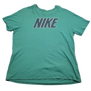 Nike Mens XL Athletic Cut T-Shirt Active Short Sleeve Graphic Tee Green Sage
